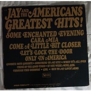 Jay And The Americans: Greatest Hits! Audio Vinyl 33 Record Monaural UAL 3458